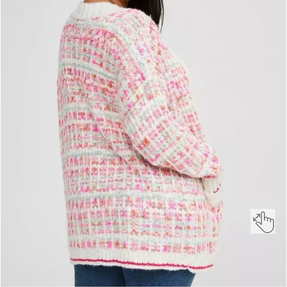 Torrid Drop Shoulder Multi Colored Cardigan- Size 3 - Picture 4 of 10